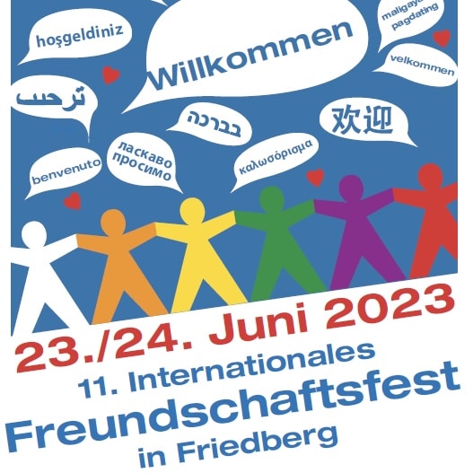Bereits zum 11. Mal feiern wir in Friedberg die Freundschaft zwischen den verschiedenen Nationalitäten und Kulturen in unserer Stadt. Ein buntes Programm wartet am 23./24. Juni auf Sie! Kommen Sie vorbeit und feiern Sie mit!